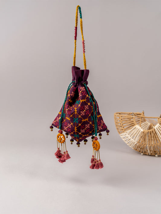 Purple Triangular Rabari Potli