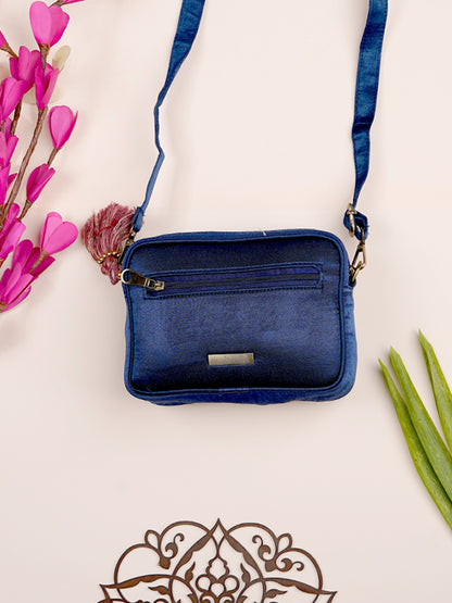 Blue Blooming Flower Sling Bag