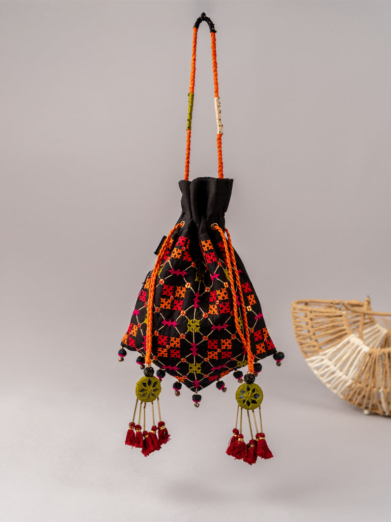 Black Triangular Rabari Potli