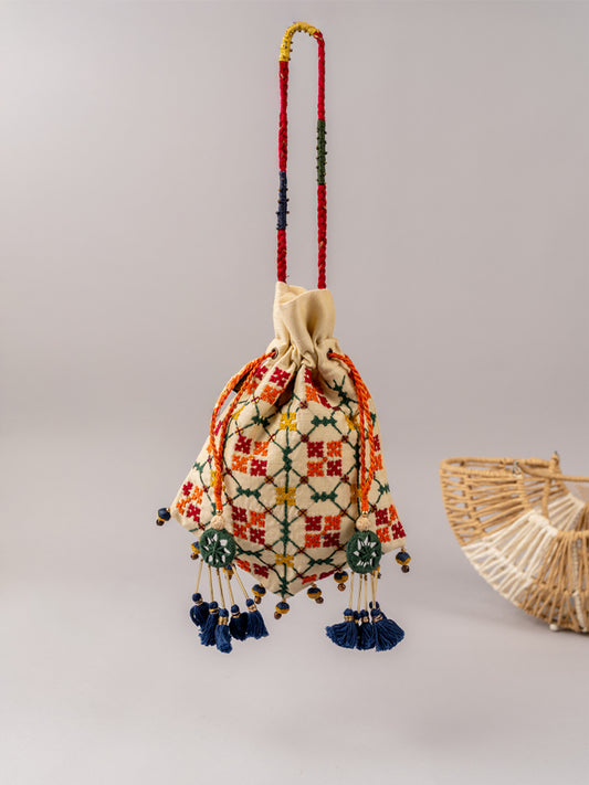 Ivory Triangular Rabari Potli