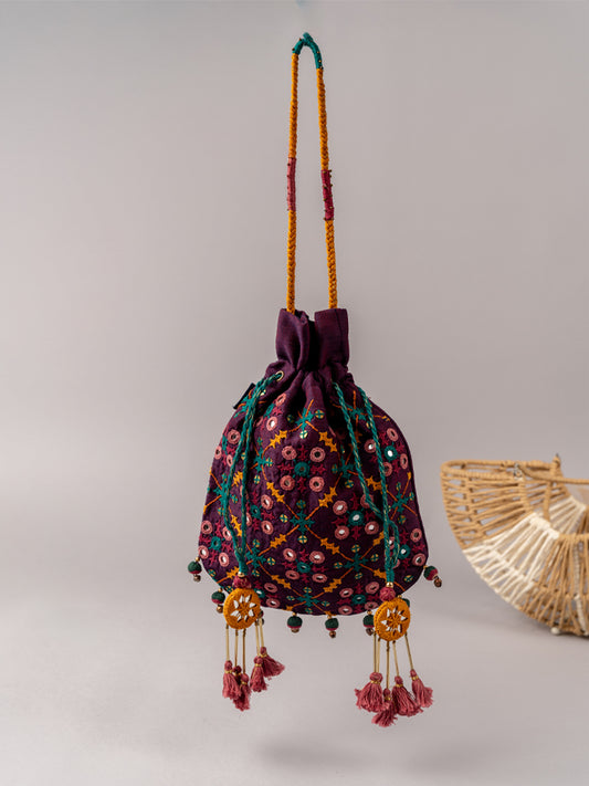 Purple Sitara Rabari Potli
