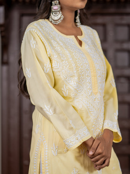 Light Yellow Chikankari Kurta