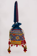 Craftroots Shamiyana blue handmade potli bag