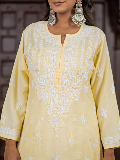 Light Yellow Chikankari Kurta