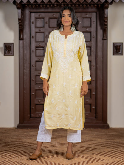Light Yellow Chikankari Kurta