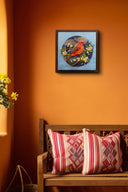 3D Crimson Blossom 7x7 Handpainted Decorative Wall Frame