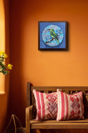 3D Blue Bloom 7x7 Handpainted Decorative Wall Frame
