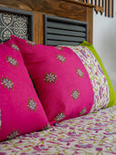 Pink Floral Border Printed Bed Sheet Set