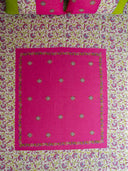 Pink Floral Border Printed Bed Sheet Set