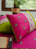 Pink Floral Border Printed Bed Sheet Set