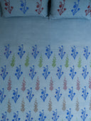 Blue Block Print Cotton Bedsheet Set