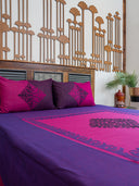 Pink & Purple Applique Bedsheet Set