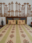 Yellow Block Print Cotton Bedsheet Set
