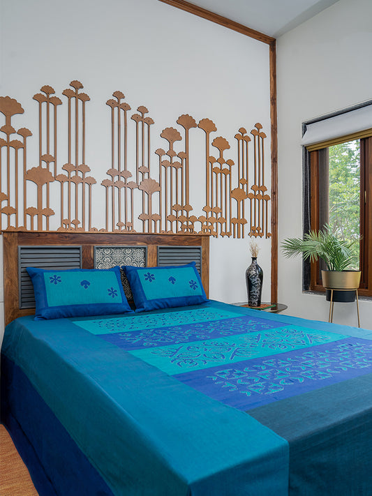 Blue Multi Patch Bed Sheet