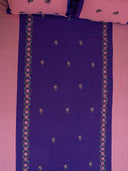 Purple Peach Phool Patti Aari Bedsheet Set