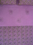Purple Block Print Cotton Bedsheet Set