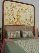Peach Mint Dazy Floral Bedsheet Set