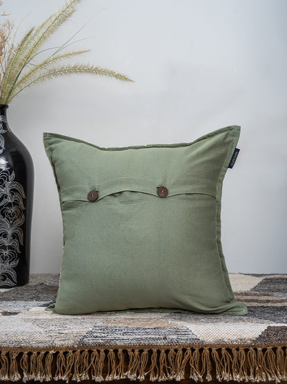 Peach & Mint Daisy Handcrafted Cushion Cover