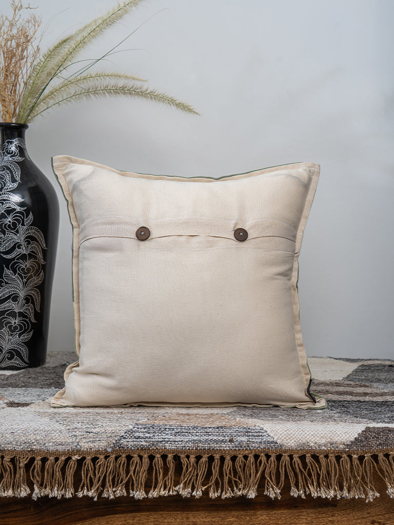 Artisanal Peach & Mint Daisy Cushion Cover