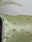 Pista green Gaji silk cushion cover