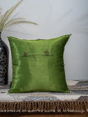 Pista green Gaji silk cushion cover