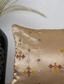 Ivory Gaji Silk Hand-Embroidered Cushion Cover