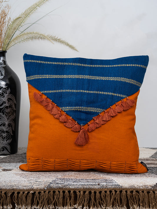 Handmade Tassels Bhujodi Cushion Cover