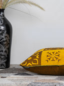 Handcrafted Applique Mustard Cushion Cover