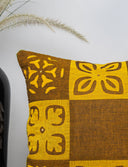 Handmade Mustard Applique Cushion Cover