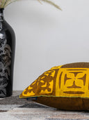 Handmade Mustard Applique Cushion Cover