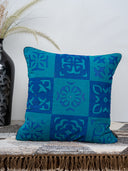 Blue Hand-Cut Applique Cushion Cover
