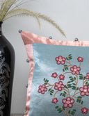Handcrafted Gaji Silk Floral Cushion Cover