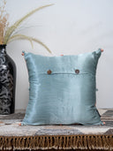 Peach Floral Aari Hand-Embroidered Cushion Cover