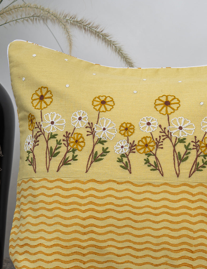 Fresh Floral Cotton Cushion Cover