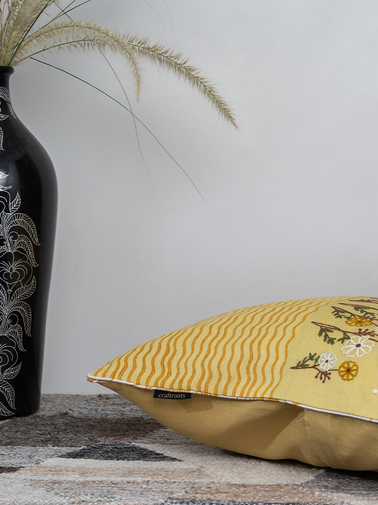 Fresh Floral Cotton Cushion Cover