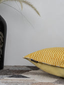 Yellow Floral Cotton Cushion Cover