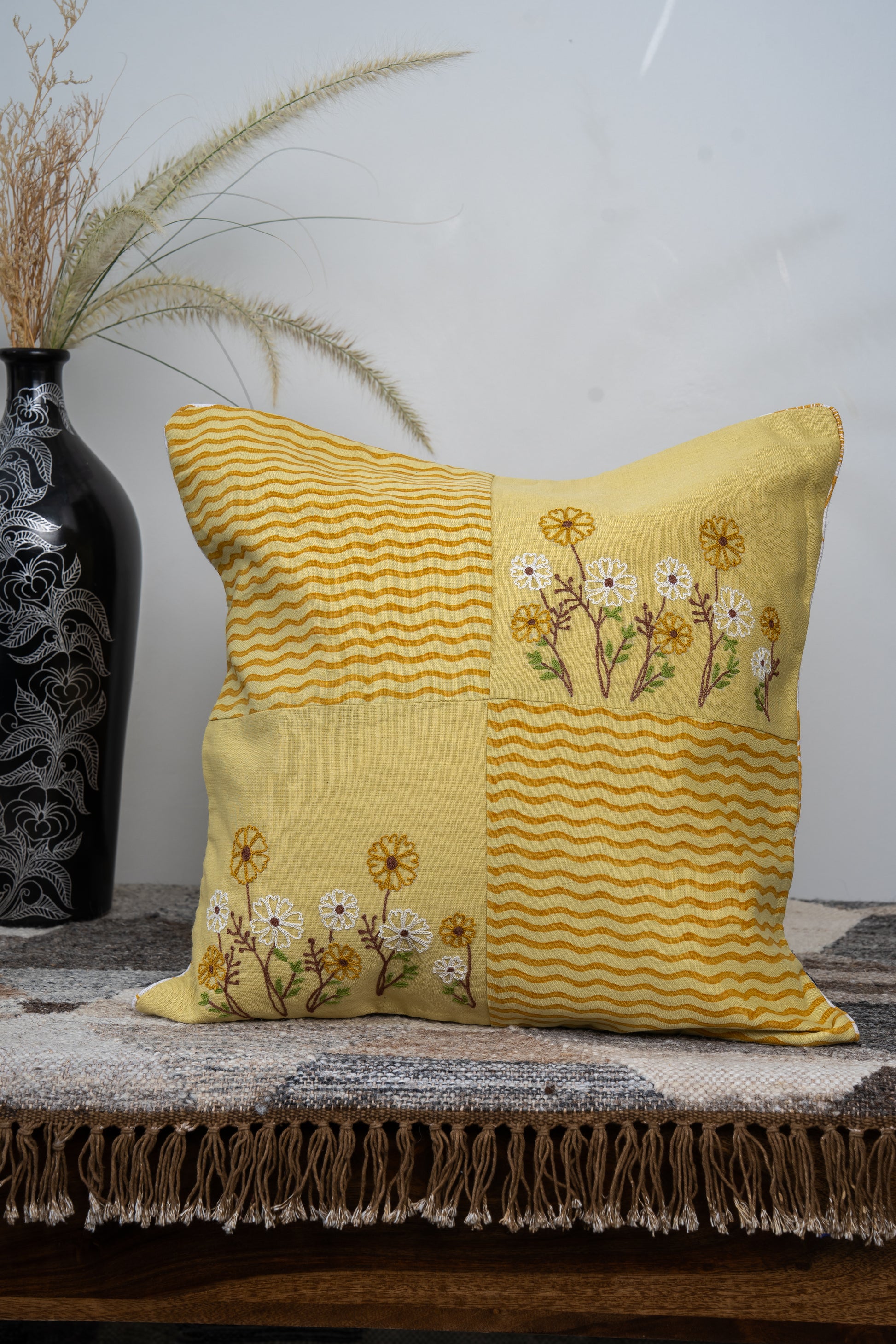 Artisanal Handcrafted Cotton Cushion Cover