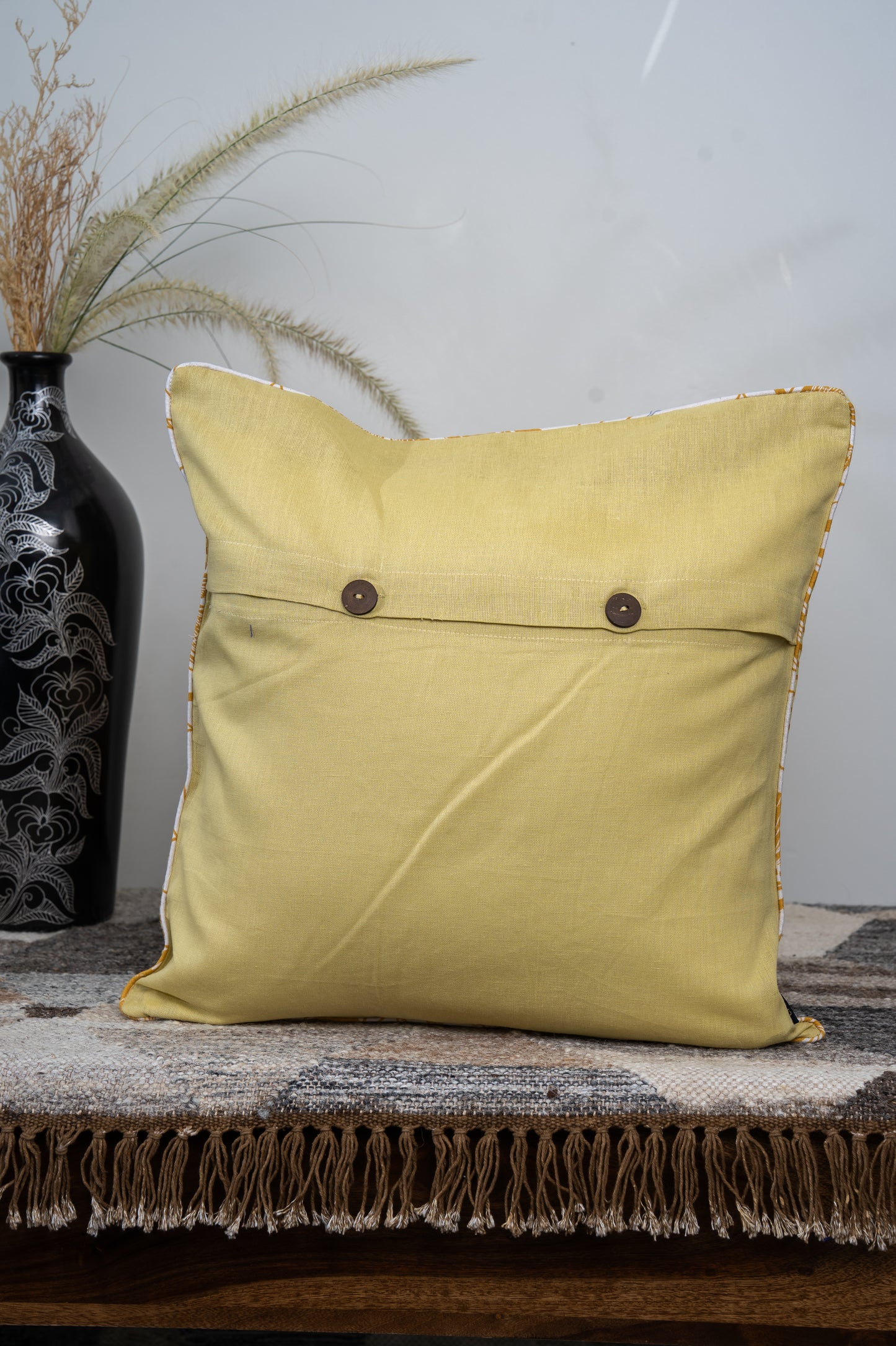 Aari Hand-Embroidered Floral Cushion Cover