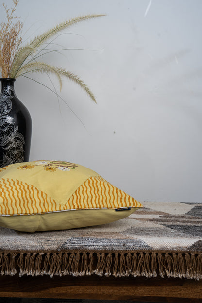 Aari Hand-Embroidered Floral Cushion Cover