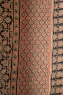 Ajrakh All Over Floral Modal Saree With Tassels