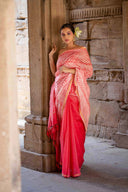 Laheriya Chanderi Pink Saree