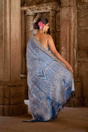 Blue Laheriya Chanderi Saree