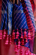 Laheriya Chanderi Purple Saree With Tassels