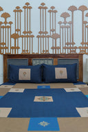 Blue Aari & Hand Work 9 Block Cotton Bedsheet Set | Craftroots