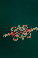Green Aari Hand Work Cotton Bedsheet Set | Craftroots