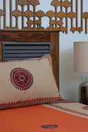 Peach & Ivory Block Print Cotton Bedsheet Set | Craftroots