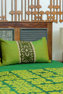 Multi Green Patch Applique Cotton Bedsheet Set | Craftroots