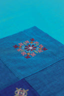 Multi Blue Aari & Hand Work 9 Block Cotton Bedsheet Set | Craftroots