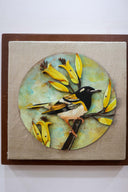 3D Golden Perch 7x7 Handpainted Decorative Wall Frame
