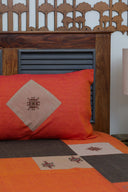 Orange Aari & Hand Work 9 Block Cotton Bedsheet Set | Craftroots
